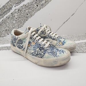 Vans x Van Gogh Museum Almond Blossom Blue Floral Art Print Sneakers 8.5W / 7.5M
